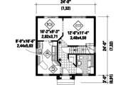 European Style House Plan - 3 Beds 1 Baths 1163 Sq/Ft Plan #25-4726 