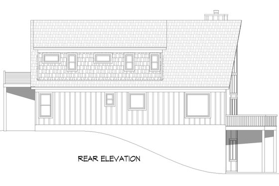 Exterior - Rear Elevation for Country House Plan #932-658 - 4 bed, 3 bath