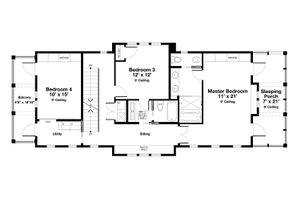 Floor Plan - Upper Floor for Beach House Plan #443-18 - 4 bed, 3 bath