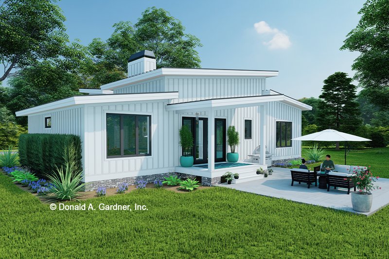 Home Plan - Exterior - Rear Elevation for Modern House Plan #929-1176 - 3 bed, 2 bath