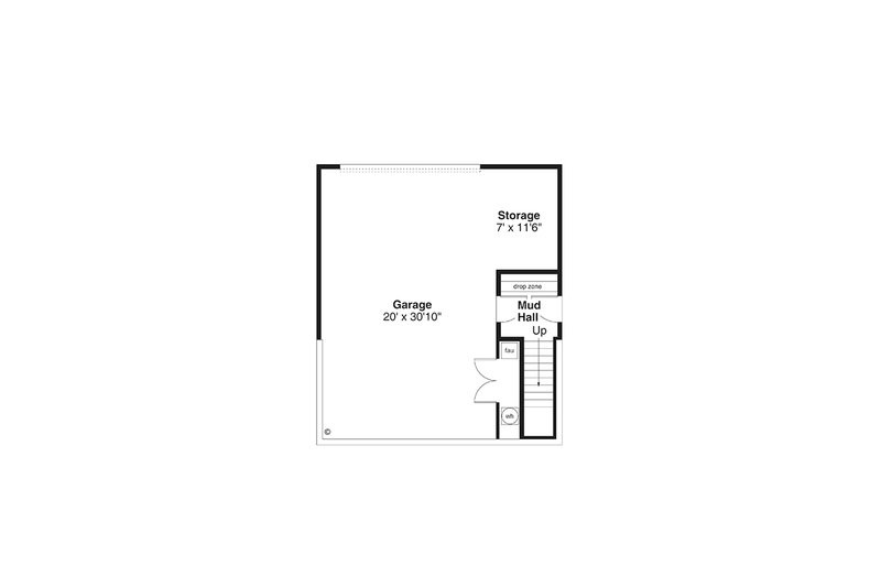Architectural House Design - Floor Plan - Lower Floor for Craftsman House Plan #124-1387 - 3 bed, 2 bath