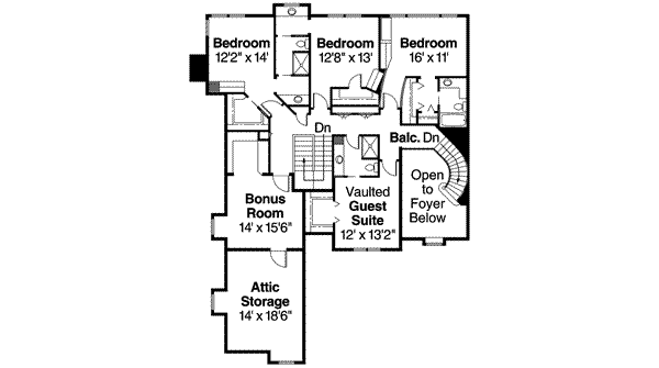 Home Plan - European Floor Plan - Upper Floor Plan #124-515