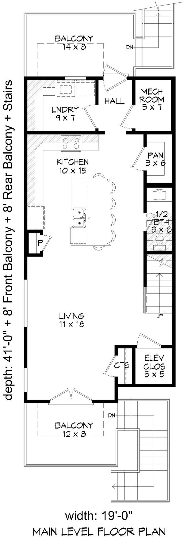 Beach Floor Plan - Main Floor Plan #932-1001