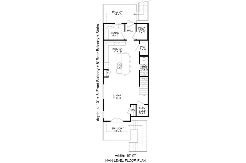 House Design - Floor Plan - Main Floor for Beach House Plan #932-1001 - 3 bed, 3.5 bath