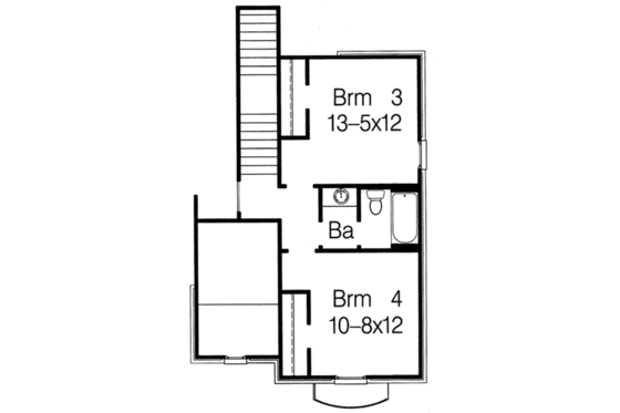 Floor Plan - Upper Floor for European House Plan #15-275 - 4 bed, 3 bath