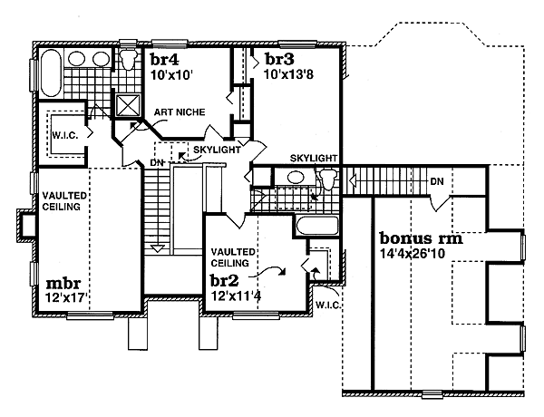 European Floor Plan - Upper Floor Plan #47-389