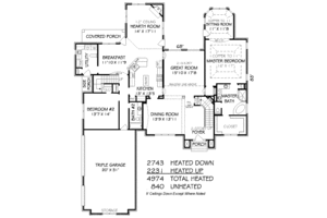 Floor Plan - Main Floor for European House Plan #424-363 - 6 bed, 4 bath
