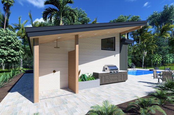 Exterior - Other Elevation 1 for Modern House Plan #1111-32, 1 bath