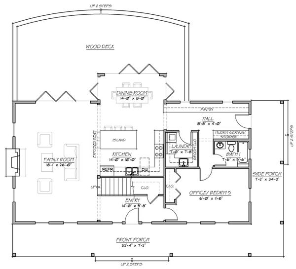 Country style house plan, Farmhouse floorplan