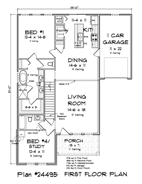 Cottage Floor Plan - Main Floor Plan #513-2288