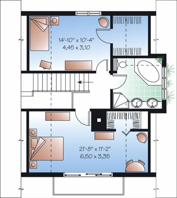 European Floor Plan - Upper Floor Plan #23-868