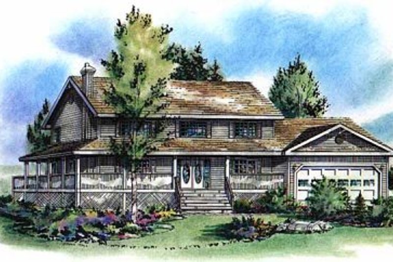 Architectural House Design - Country Exterior - Front Elevation Plan #18-260