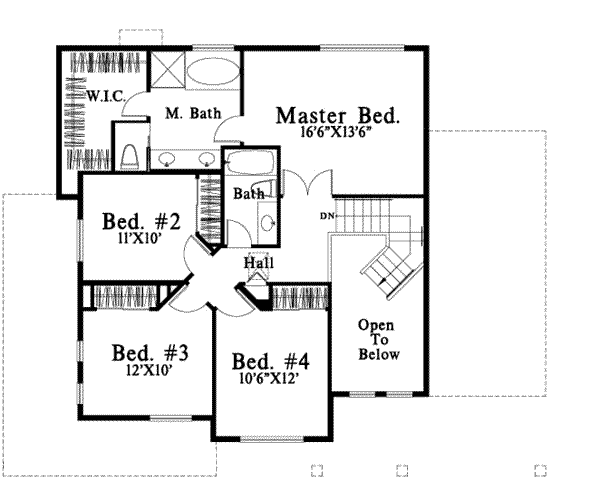 Craftsman Floor Plan - Upper Floor Plan #78-134