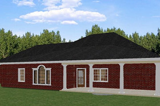 Exterior - Rear Elevation for European House Plan #44-157 - 5 bed, 3 bath