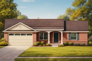 Ranch Exterior - Front Elevation Plan #80-102