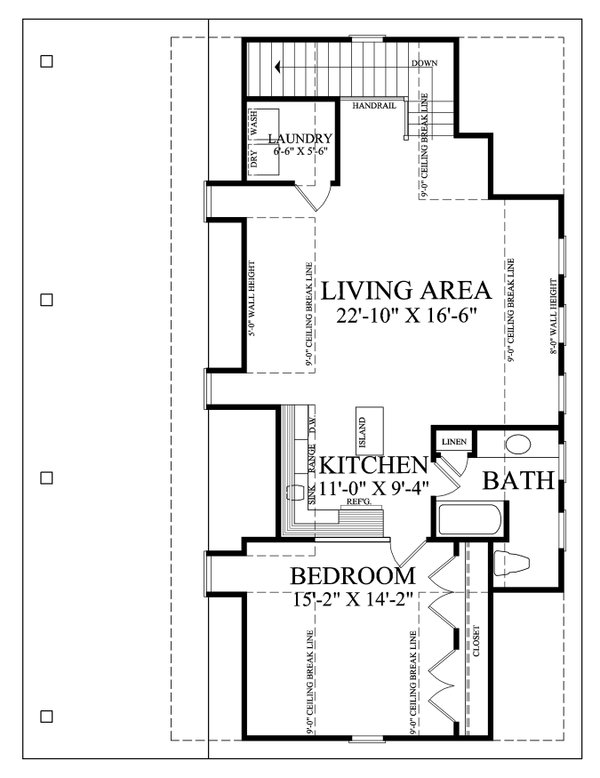 Architectural House Design - Floor Plan - Upper Floor for Country House Plan #137-389 - 1 bed, 1 bath