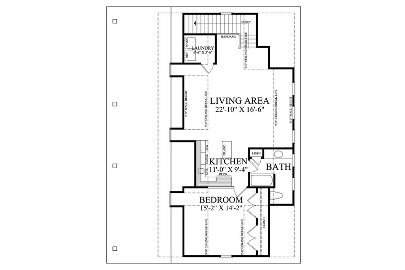 Architectural House Design - Floor Plan - Upper Floor for Country House Plan #137-389 - 1 bed, 1 bath