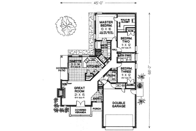 Dream House Plan - Floor Plan - Main Floor for European House Plan #310-575 - 3 bed, 2 bath