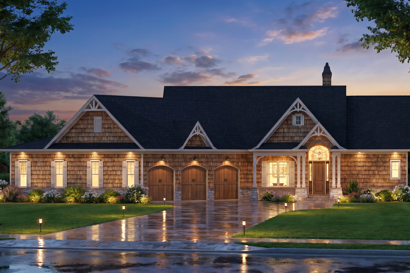 Home Plan - Exterior - Front Elevation 4 for Craftsman House Plan #54-725 - 3 bed, 2.5 bath