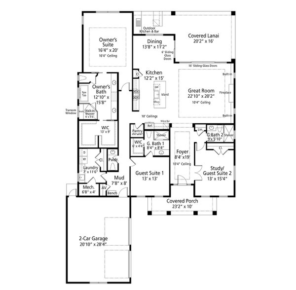 Craftsman Floor Plan - Main Floor Plan #938-134
