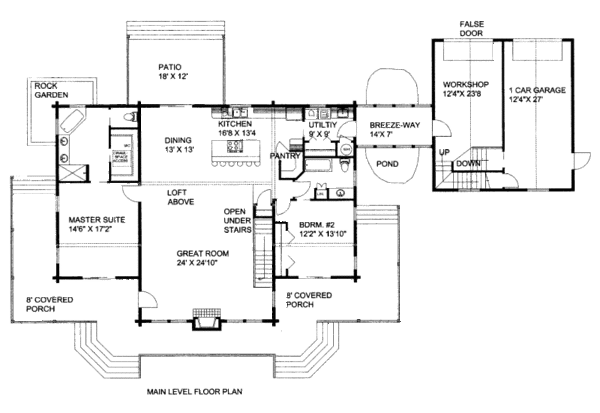 Architectural House Design - Log Floor Plan - Main Floor Plan #117-592