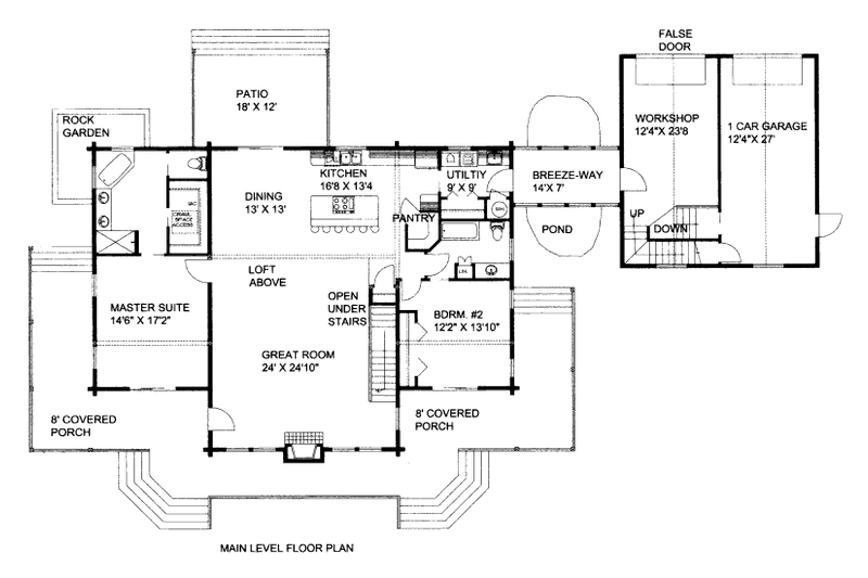 House Plan Design - Floor Plan - Main Floor for Log House Plan #117-592 - 3 bed, 3 bath