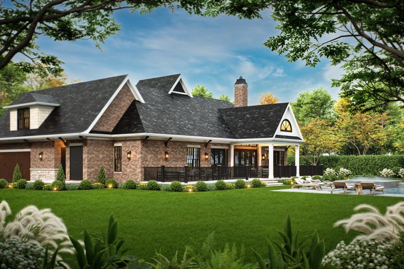Dream House Plan - Exterior - Rear Elevation 1 for European House Plan #119-420 - 3 bed, 2 bath