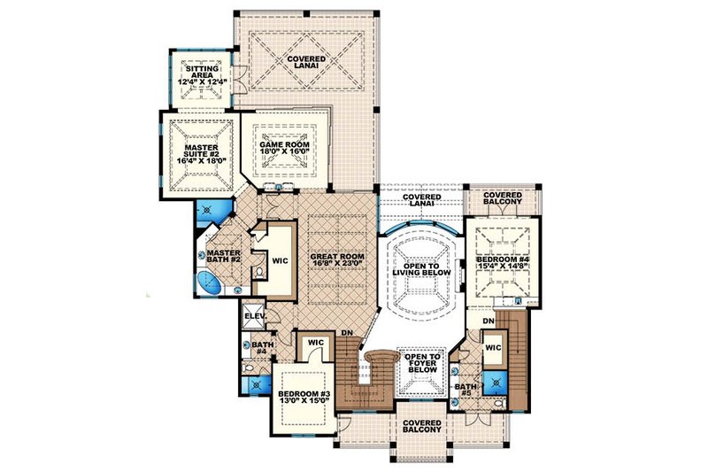 Home Plan - Floor Plan - Upper Floor for Colonial House Plan #27-464 - 5 bed, 5.5 bath