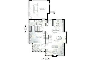 Floor Plan - Main Floor for Contemporary House Plan #23-613 - 3 bed, 2.5 bath