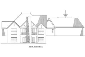 Exterior - Rear Elevation for European House Plan #17-2554 - 3 bed, 4.5 bath