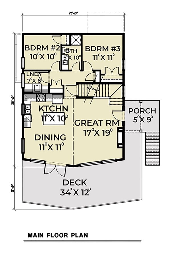 House Design - Cottage Floor Plan - Main Floor Plan #1070-57