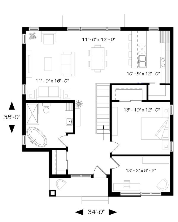 Home Plan - Modern Floor Plan - Main Floor Plan #23-2638
