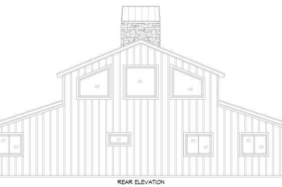 Exterior - Rear Elevation for Farmhouse House Plan #932-699 - 2 bed, 2 bath