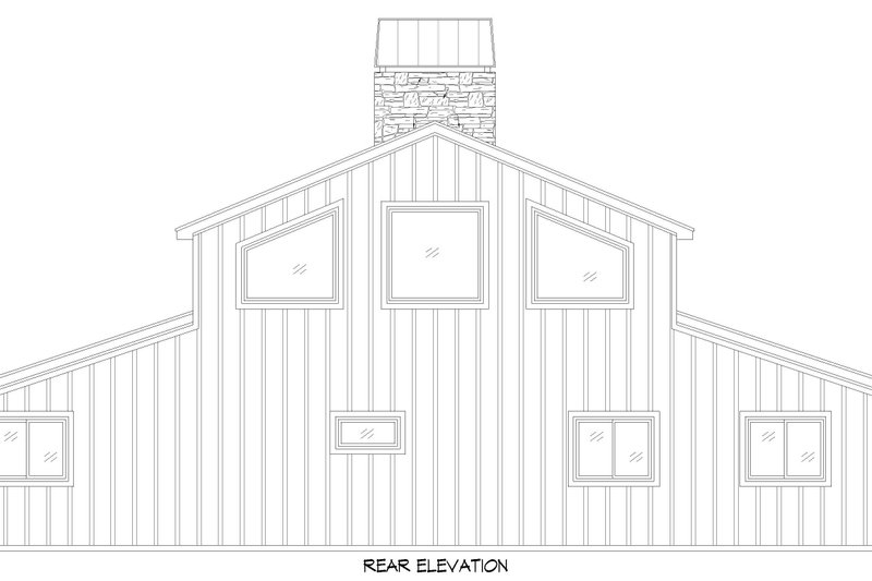 Architectural House Design - Exterior - Rear Elevation for Farmhouse House Plan #932-699 - 2 bed, 2 bath