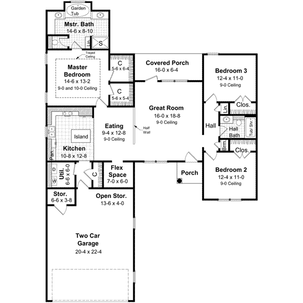House Plan Design - Traditional Floor Plan - Main Floor Plan #21-162