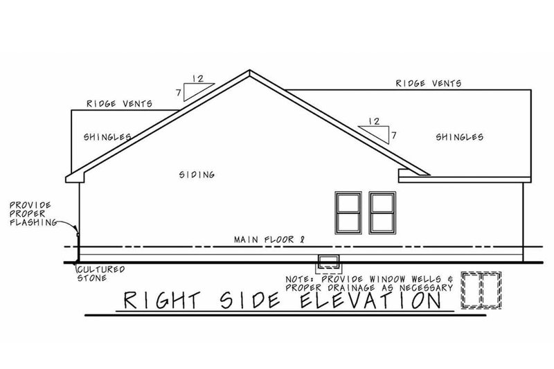 Home Plan - Right Side Elevation