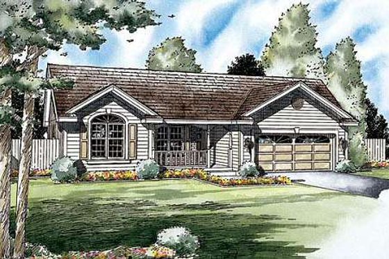 Exterior - Front Elevation for Traditional House Plan #312-553 - 3 bed, 2 bath