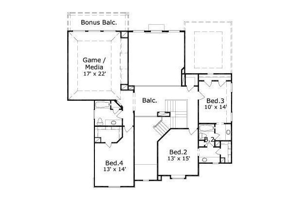 European Floor Plan - Upper Floor Plan #411-717