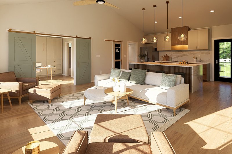 House Blueprint - Interior - Family Room 2 for Farmhouse House Plan #126-313 - 2 bed, 2 bath