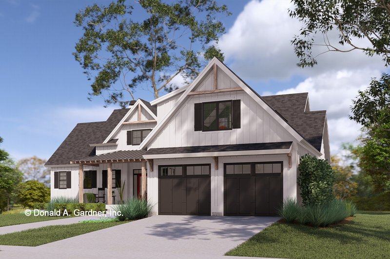House Design - Exterior - Front Elevation 4 for Farmhouse House Plan #929-1195 - 3 bed, 2 bath