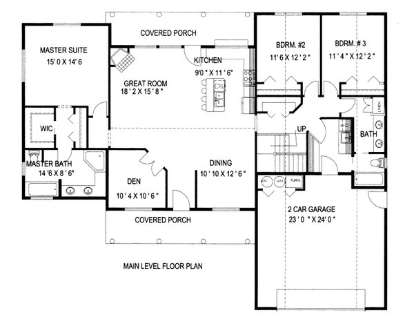 Home Plan - Craftsman Floor Plan - Main Floor Plan #117-990