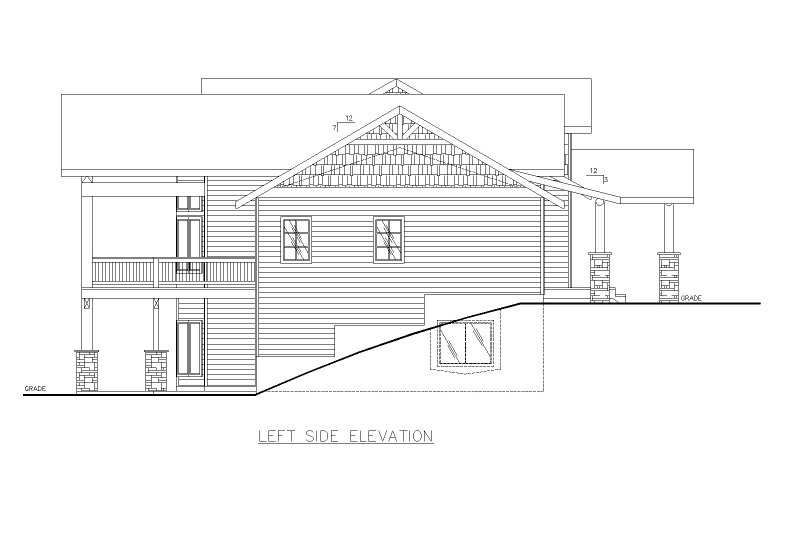 House Blueprint - Exterior - Other Elevation 1 for Craftsman House Plan #117-1097 - 3 bed, 2.5 bath