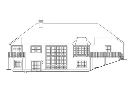 Exterior - Rear Elevation for Traditional House Plan #57-277 - 4 bed, 3 bath