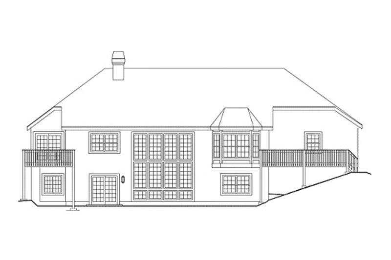 Home Plan - Exterior - Rear Elevation for Traditional House Plan #57-277 - 4 bed, 3 bath