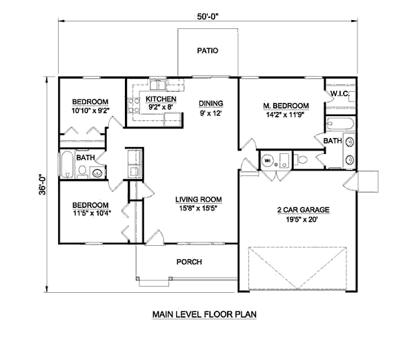 Ranch Floor Plan - Main Floor Plan #116-231