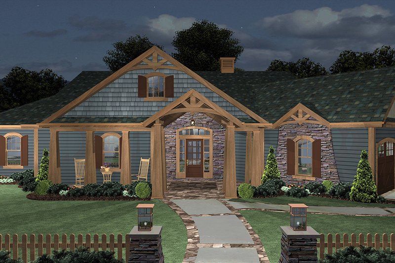House Blueprint - Cottage Exterior - Front Elevation Plan #56-716