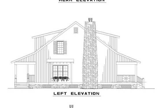 Exterior - Rear Elevation for Colonial House Plan #17-2882 - 3 bed, 2 bath