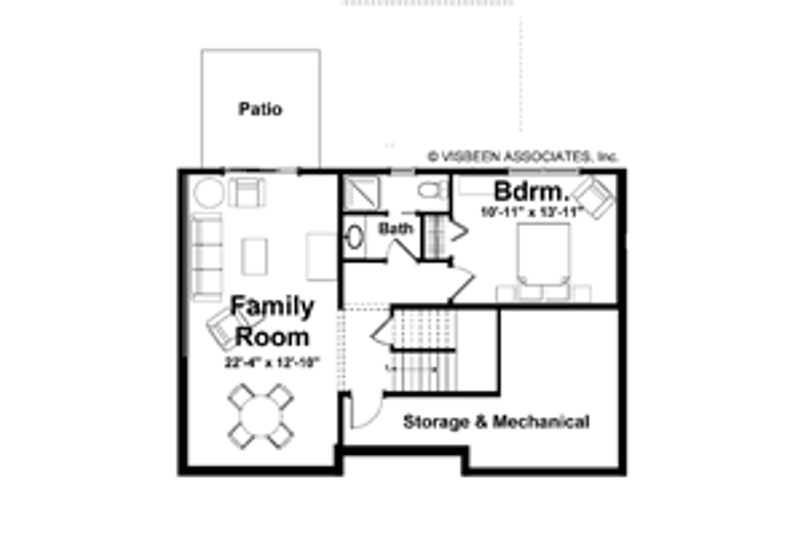 Dream House Plan - Floor Plan - Lower Floor for Farmhouse House Plan #928-442 - 3 bed, 2.5 bath