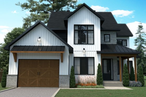 Exterior - Front Elevation 3 for Farmhouse House Plan #23-2740 - 3 bed, 2 bath