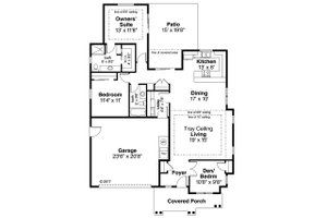 Floor Plan - Main Floor for Cottage House Plan #124-1063 - 3 bed, 2 bath